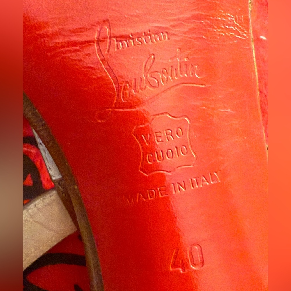 ✨Vintage✨Christian Louboutin Tan Cosette T-strap Leather Heels ❤️ - Picture 11 of 12